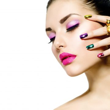 Fashion Beauty. Manicure and Make-up. Nail Art